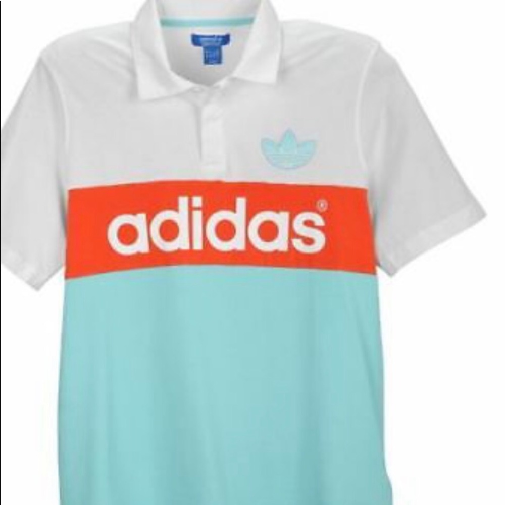 Adidas Originals Colorblock Polo Blue/Zest/White